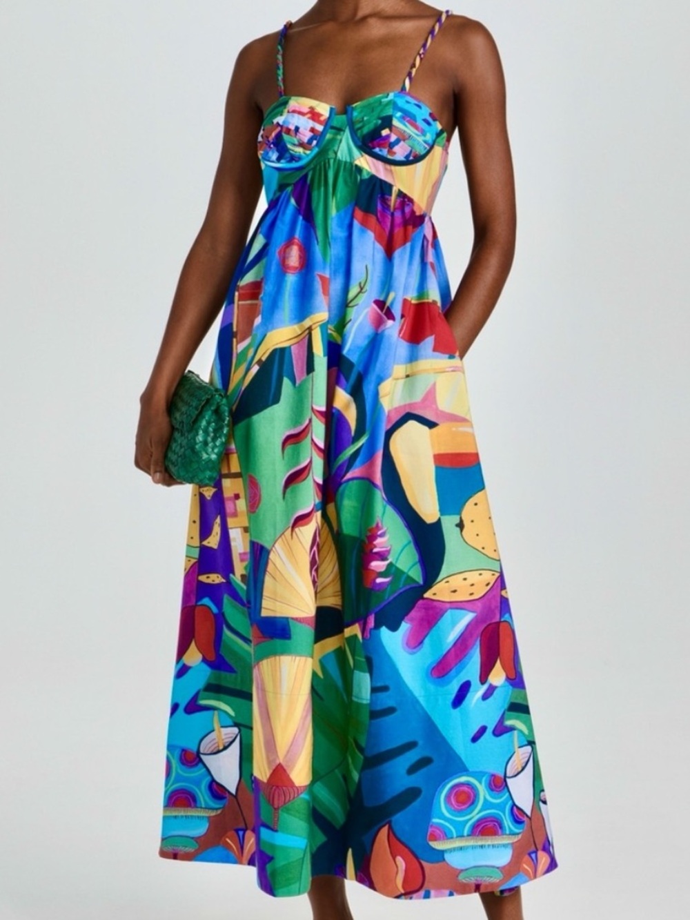 πΊπHPππΊ NWT Farm Rio Tropical Scenario Maxi Dress - Picture 11 of 16